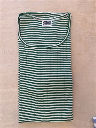 NPS - 101 short sleeve fine stripe Green/ecru